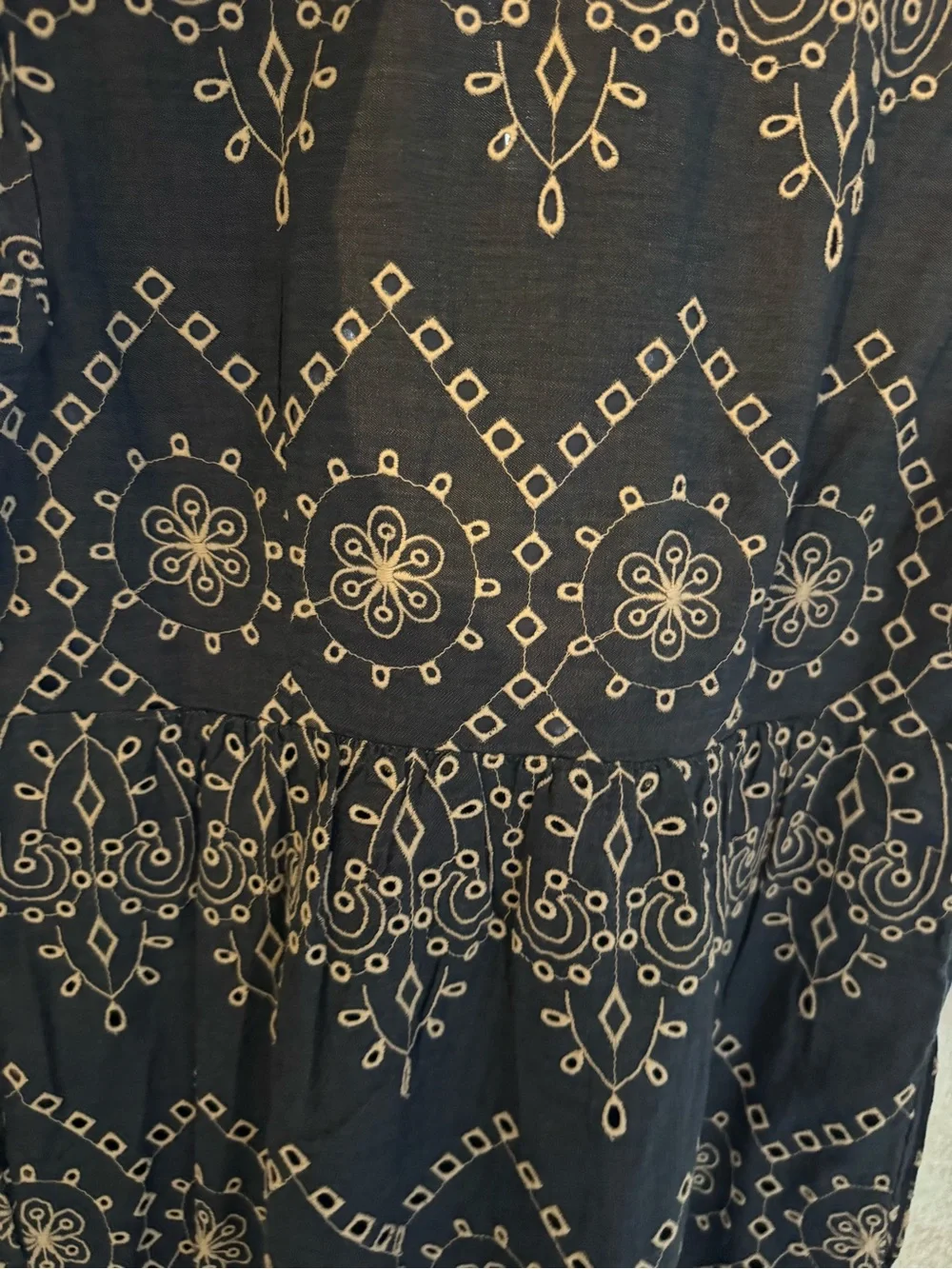 NWT J Jill Blue Embroidered Cotton Midi Dress Size S - Picture 6 of 6